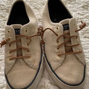 Sperry gold flecked slip on canvas sneaker